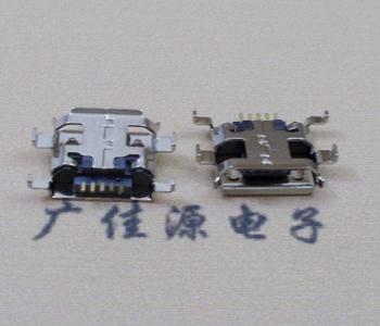 Micro USB 5P沉板四脚破板插件卷边优质镀镍