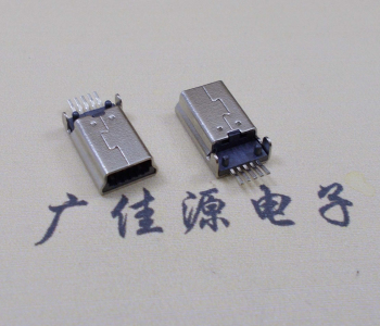 厂家直销Mini USB 5P180度贴板带柱公头特殊款