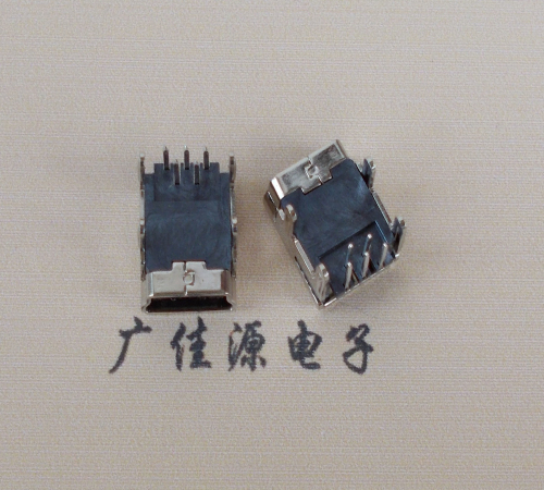 迷你Mini USB四脚插板铜壳DIP端子