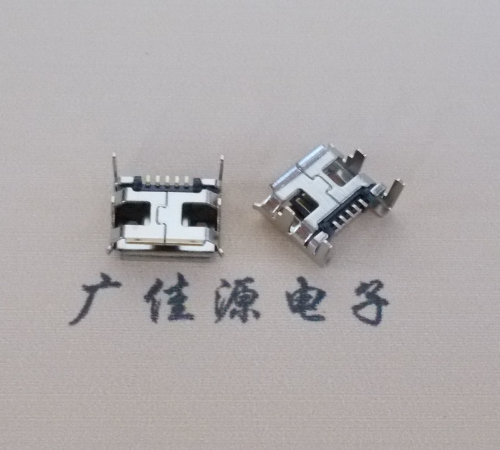 Micro USB 5PIN四脚插板, 间距7.2mm带定位柱