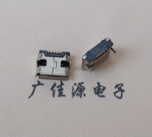Micro USB接口插板卷口7.2mm间距无柱无焊盘镀镍