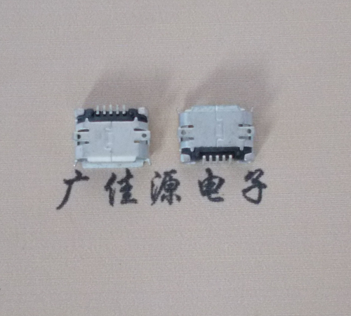 Micro USB贴板卷口带孔贴片有柱带焊盘