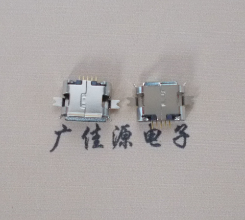 Micro USB 5PIN沉板1.0mm,有卷边无柱接口