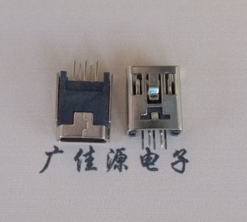 Mini USB 5PIN180度直插无地脚