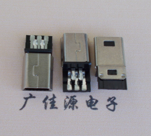 Mini USB 5PIN公头焊线式前五后五