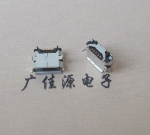 Micro USB牛角母座插板型卷口规格7.2x4.85mm