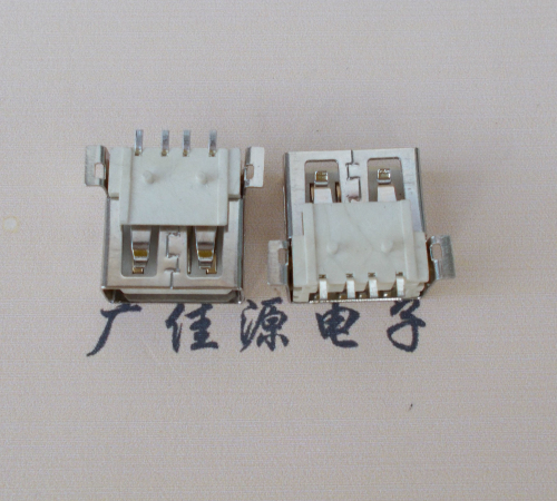 USB AF大贴片母头定位柱1.2MM,四方形焊板