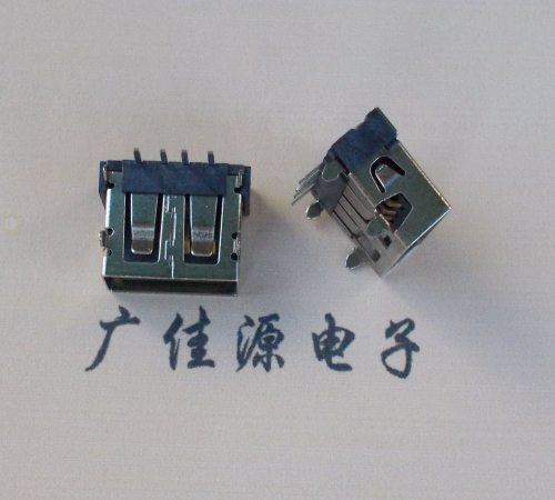 USB A母短体10.6MM插座,四圆椎脚DIPH=6.2